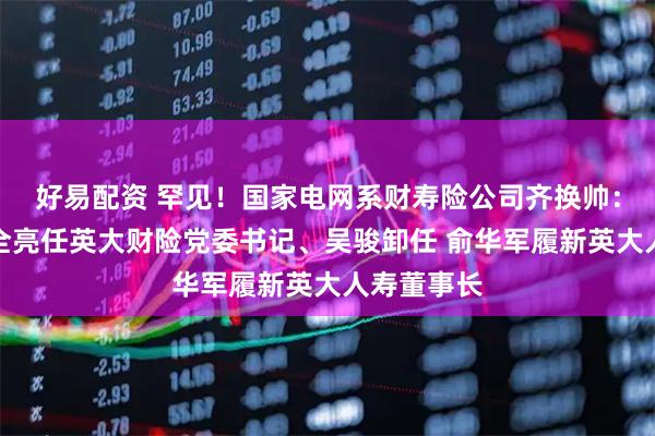 好易配资 罕见！国家电网系财寿险公司齐换帅：总经理周全亮任英大财险党委书记、吴骏卸任 俞华军履新英大人寿董事长